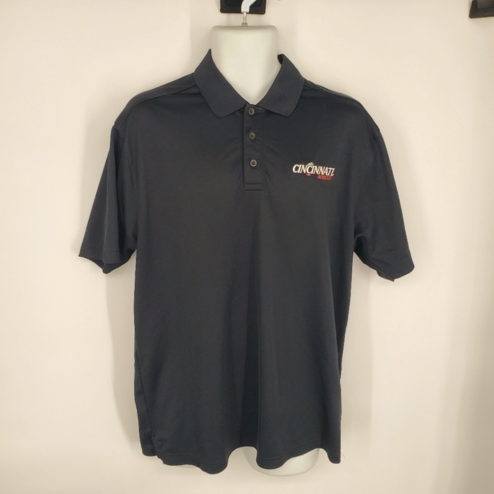 Cincinnati Bearcats Shirt Men Large Collared Polo Under Armour Black Pullover